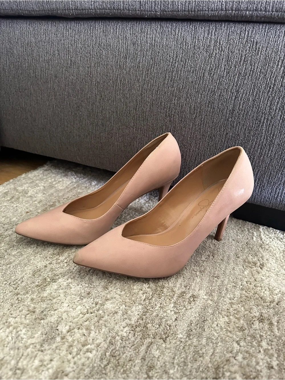 Jessica Simpson Blush Pink Pointed-Toe Pumps